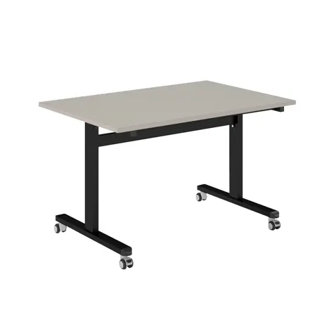 Pro Flip Rectangular Table - W1200 x D800 x H725mm - Black Legs - Light Grey